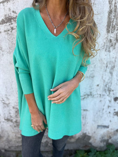 Hortense | Pull-over Doux à Col V et Manches Longues