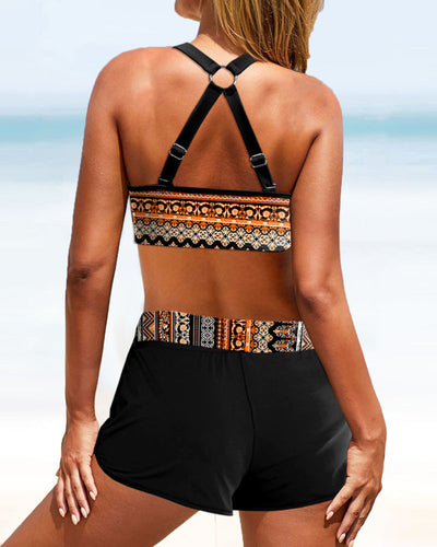 Capucine | Bikinis taille haute à imprimé géométrique