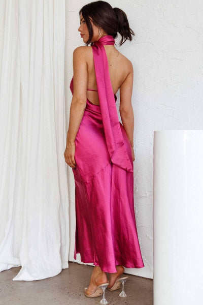 Amaryllis | Robe Midi en Soie de Luxe avec Col Américain
