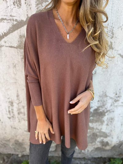Hortense | Pull-over Doux à Col V et Manches Longues