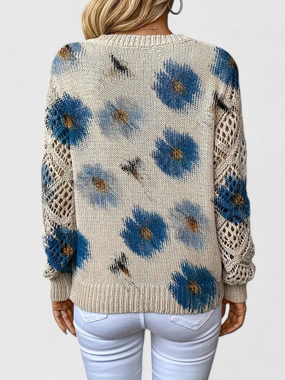 Brunelle | Pull fleuri à col en V