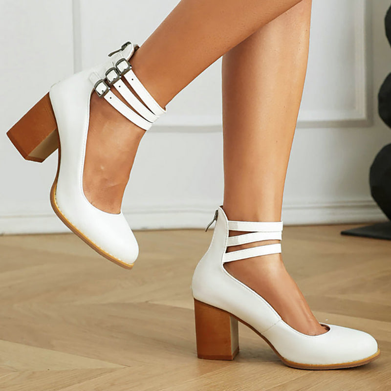 Clémentine | Sandales élégantes à bride à la cheville et talon épais pour un look chic et confortable