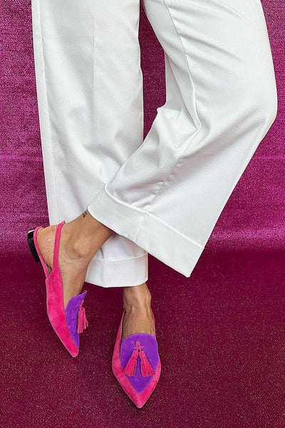 Rosemonde | Ballerines colorées à franges et sangle décorative à la cheville pour un style tendance