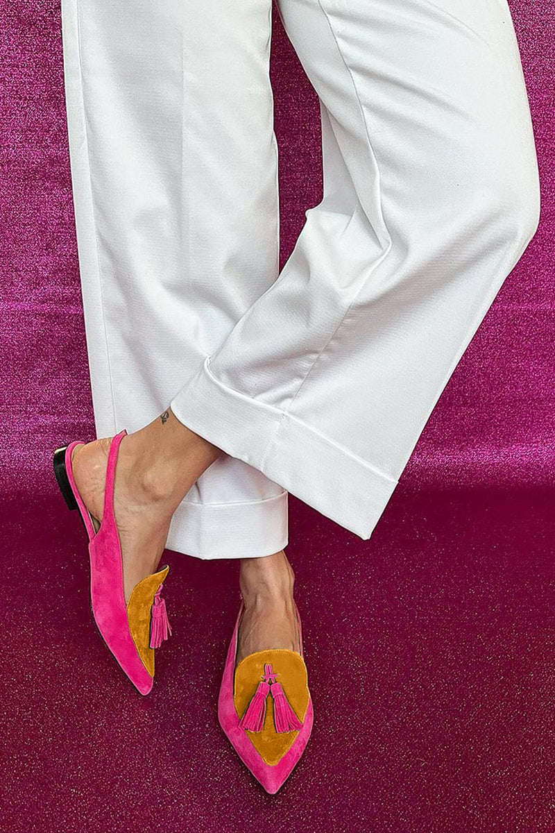 Rosemonde | Ballerines colorées à franges et sangle décorative à la cheville pour un style tendance