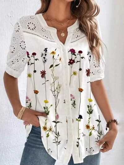 Lison | Blouse Élégante à Manches Courtes et Tissu Léger