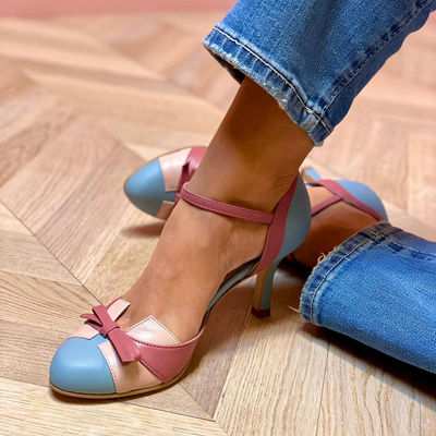 Ivonne | Sandales colorées à nœud et sangle avec bout rond pour un style chic et confortable