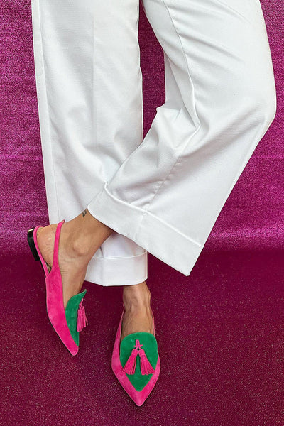 Rosemonde | Ballerines colorées à franges et sangle décorative à la cheville pour un style tendance