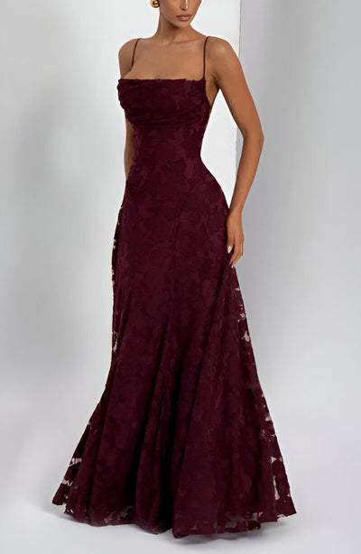 Céphise | Robe longue en dentelle délicate
