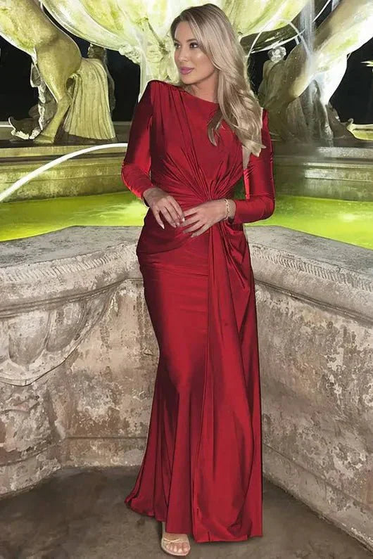 Aurélia | Robe Maxi à Manches Longues et Twist Front