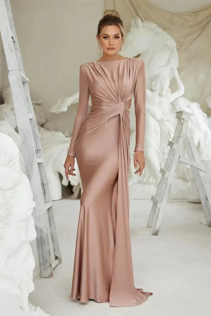 Aurélia | Robe Maxi à Manches Longues et Twist Front