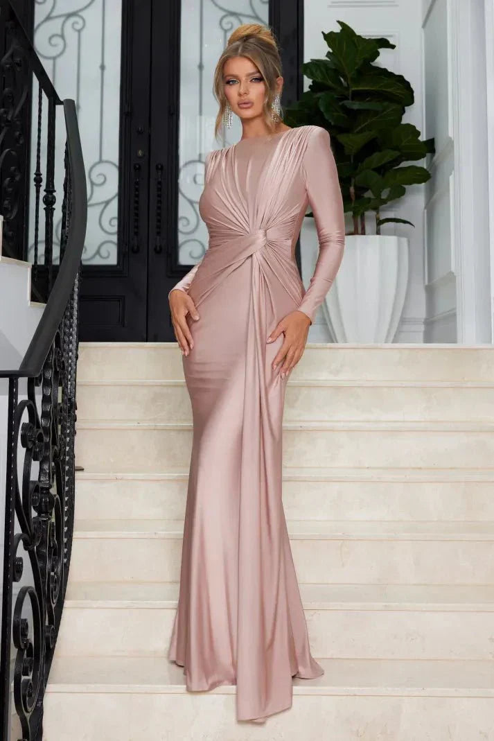 Aurélia | Robe Maxi à Manches Longues et Twist Front