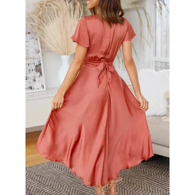 Fanchon | Robe Midi Élégante avec Manches Flutter