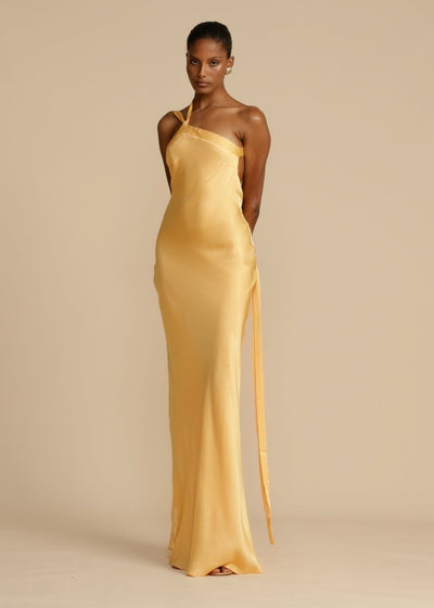 Amarante | Robe Maxi en Soie avec Élégantes Bretelles