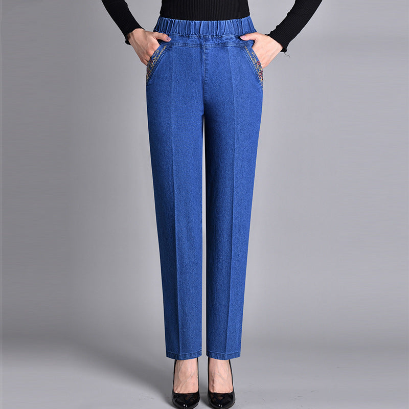 Romilda | Jeans Femme à Taille Élastique