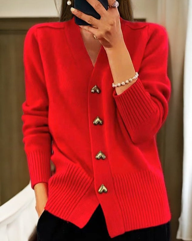 Cassandre | Cardigan Élégant avec Boutons en Cœur