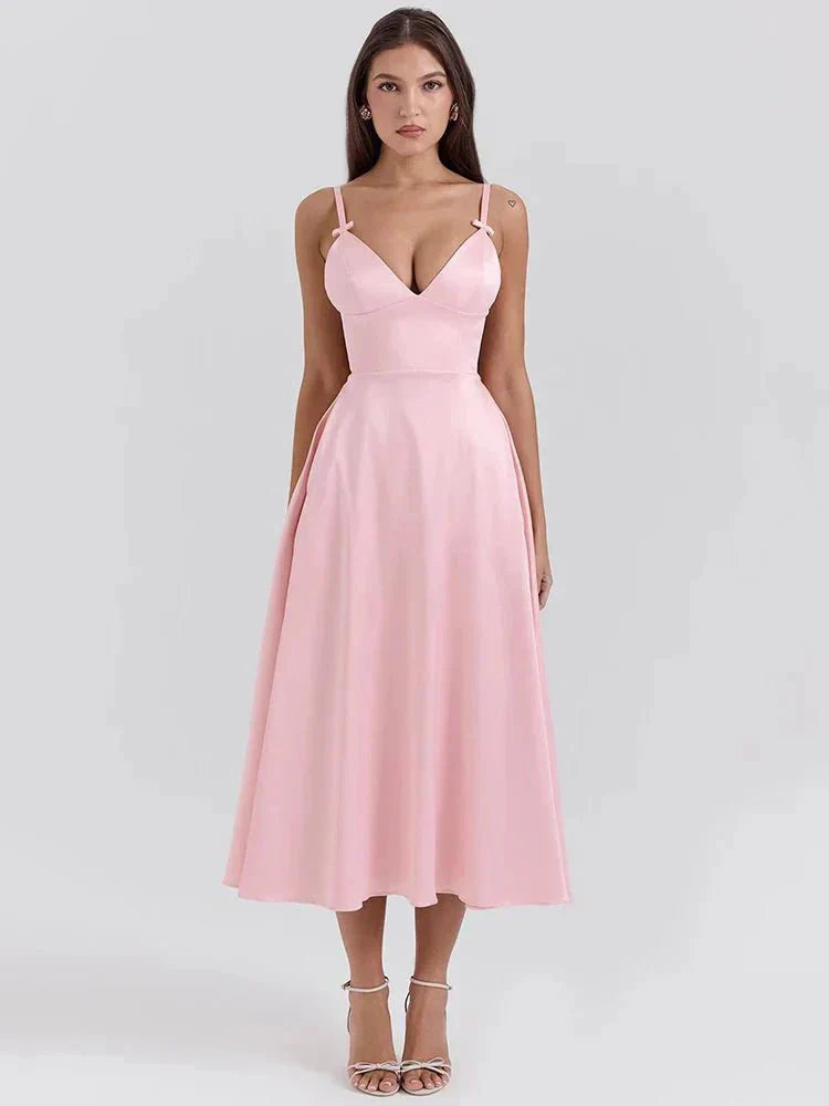 Maïa | Robe en Satin Luxe avec Bretelles Spaghetti